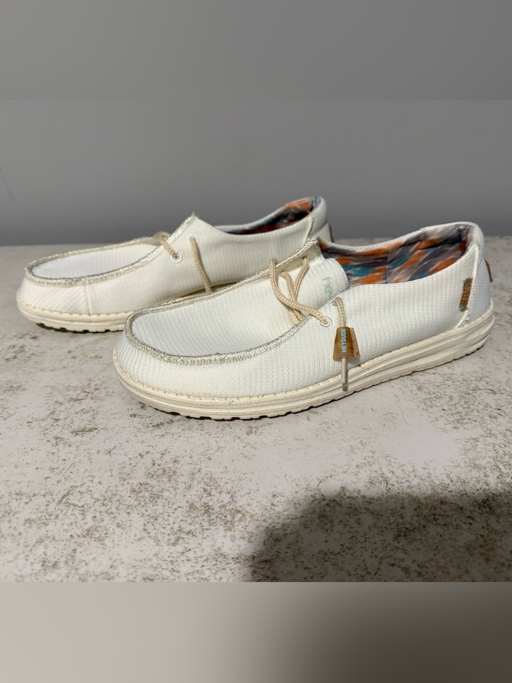 HEYDUDE Women's Wendy Eco Sox White slip-on shoes, Size 11 - Picture 5 of 10